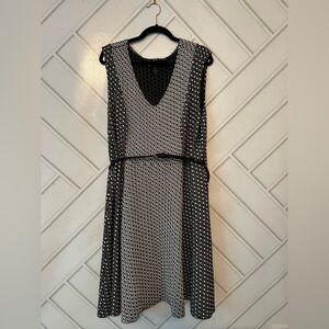Lane Bryant Black and White Geometric Midi Dress